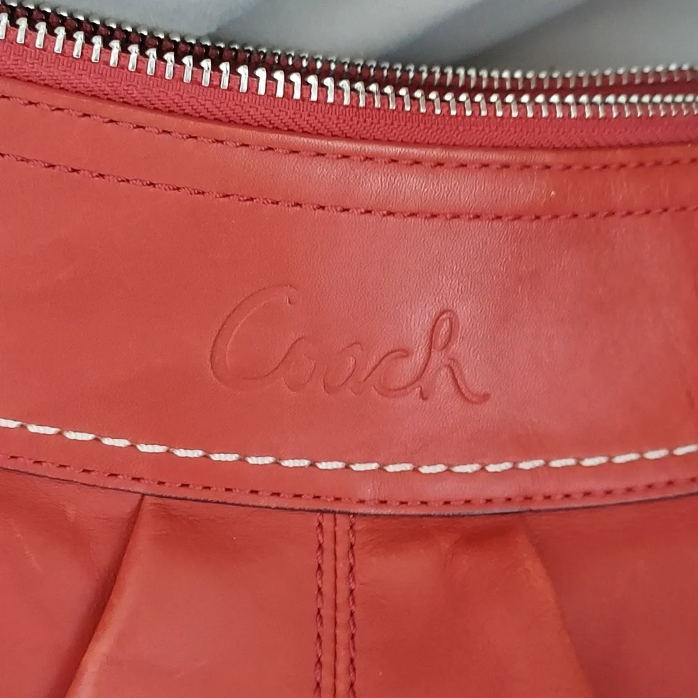 Coach burnt orange leather bag/purse - Picture 4 of 9